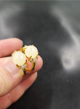 四海玉器925银镶嵌可伸缩戒指