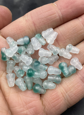 diy饰品配饰立体通孔黄玉葫芦散珠 紫色小葫芦 飘花玉葫芦散珠