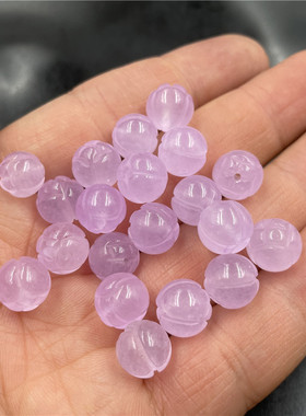 玉粉紫色莲花珠散批特价