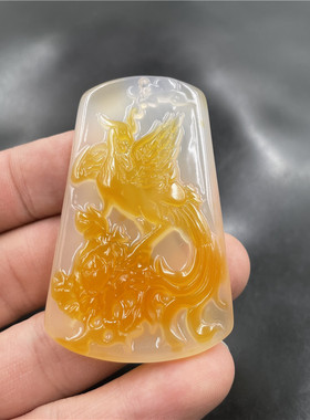 玉器俏色玛瑙一路有你弥勒佛挂坠