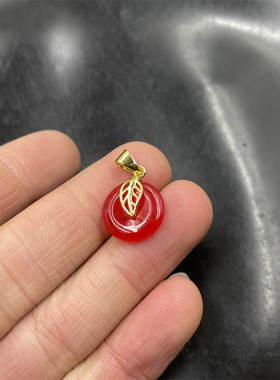 红色马来玉平安扣吊坠