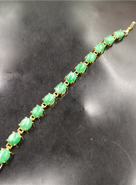 玉器真空电镀镶嵌白底青手链