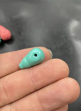 DIY饰品配件优化绿松石醒狮散珠 佛头珠子 三通 配饰散批