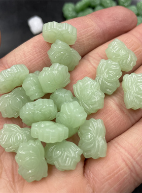 仿玉石莲花珠散珠通孔