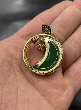 镶嵌玉髓玛瑙星星月亮