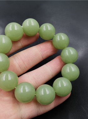 四海玉器18毫米外蒙料东陵玉圆珠