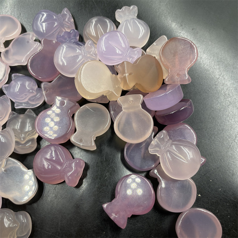 四海玉器 特价款粉紫色玉髓玛瑙小狐狸吊坠 小钱袋 福袋挂件 玉坠,淘宝优惠券,粉丝福利购,淘宝优惠卷