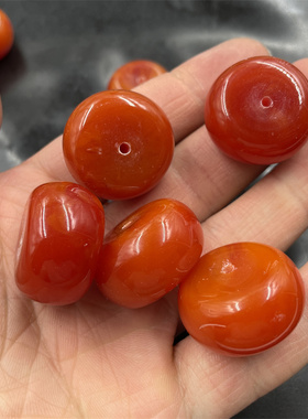 琥珀蜜蜡算盘珠散珠老蜡