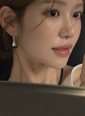 韩国fotl黑玛瑙水滴耳环