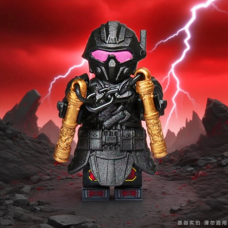 适用乐高地铁逃生墨守七级头和平精英积木人仔尾刺黄金双截棍玩具 - 图3