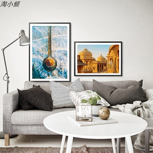 北欧现代建筑组合装饰画画芯简约客厅背景墙玄关壁画过道餐厅画心 - 图2