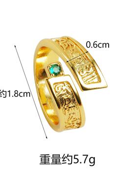 国潮古法镶锆吉言女戒指