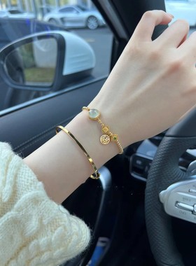 【兔年新款热卖】金珠手链爱心如意铃兰花古法沙金吊坠手链手串女