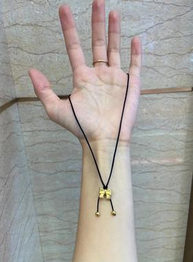 秋季新款毛衣链项链在逃公主蝴蝶结编织流苏吊坠沙金配件女