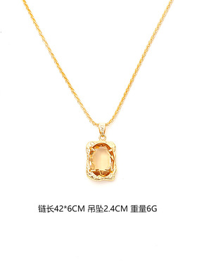 STINA爆款美拉德咖色水晶吊坠项