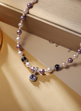 STINA法式曼塔玫瑰方糖珍珠锁骨