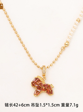 STINA爆款本命年红色锆石小马项