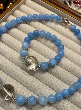STINA10M天然冰种海蓝宝色搭白水