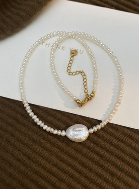 STINA新款淡水珍珠项链女巴浩克