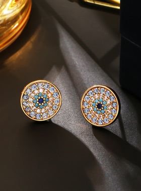 STINA爆款之眼项链高级感彩色锆