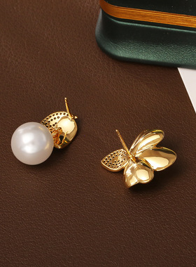 STINA新款珐琅滴釉蓝色树叶项链