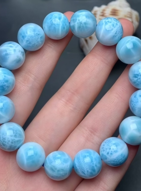 正品天然高品质海纹石14mm圆珠手链男女款手串文玩工艺珠宝饰品
