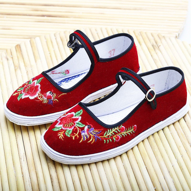 纯布底布鞋女春秋古风绣花鞋千层底民族风老北京风刺绣手工妈妈鞋,淘宝优惠券,粉丝福利购,淘宝优惠卷