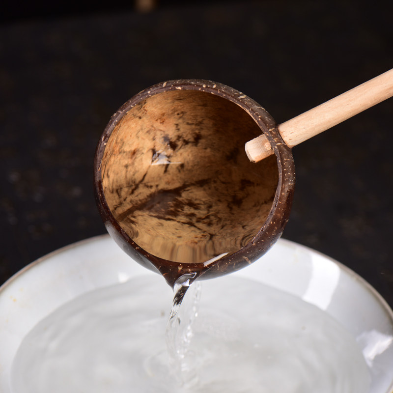 泰国天然椰子壳水瓢家用厨房舀水勺大号木瓢舀水舀米浇花专用容器,淘宝优惠券,粉丝福利购,淘宝优惠卷