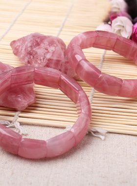 雁唐天然水晶粉水晶女粉晶手链