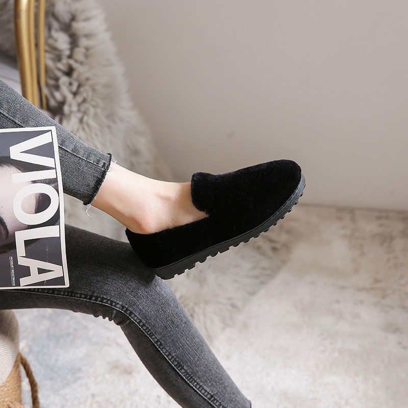 法式毛毛鞋2025仙女风平底新款圆头棉鞋秋冬外穿时尚加绒豆豆单鞋,淘宝优惠券,粉丝福利购,淘宝优惠卷