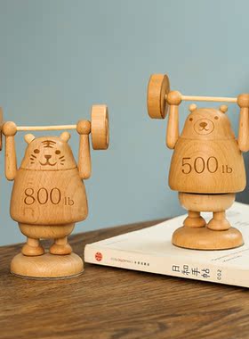 木质生日礼物可爱风摇头车载摆件