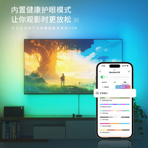 Nanoleaf智能摄像头版电视机神光声光随屏同步变化氛围4D灯光灯带 - 图1