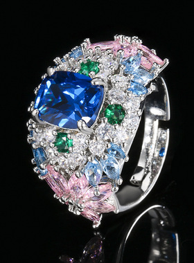 华优美首饰新款戒指饰品彩宝款欧美时尚高级百搭轻奢女式款