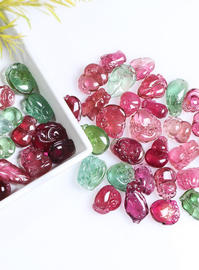 手工雕刻电气石碧玺吊坠雕刻