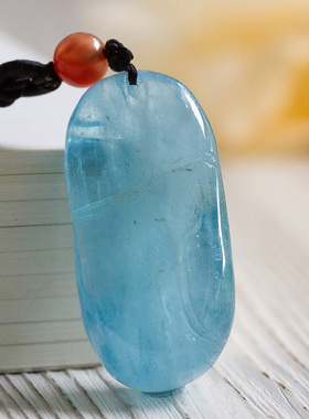 巴西天然海蓝宝吊坠通透冰种