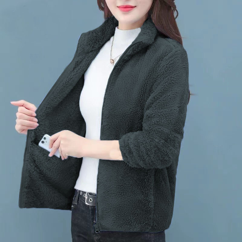 外套女潮ins冬季加绒加厚双面绒立领保暖卫衣女开衫拉链抓绒衣女,淘宝优惠券,粉丝福利购,淘宝优惠卷