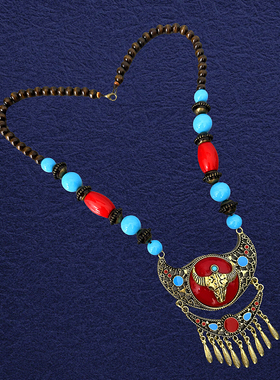 蒙古族少数民族风特色发饰项链舞蹈演出头饰艺考额头链子饰品礼物