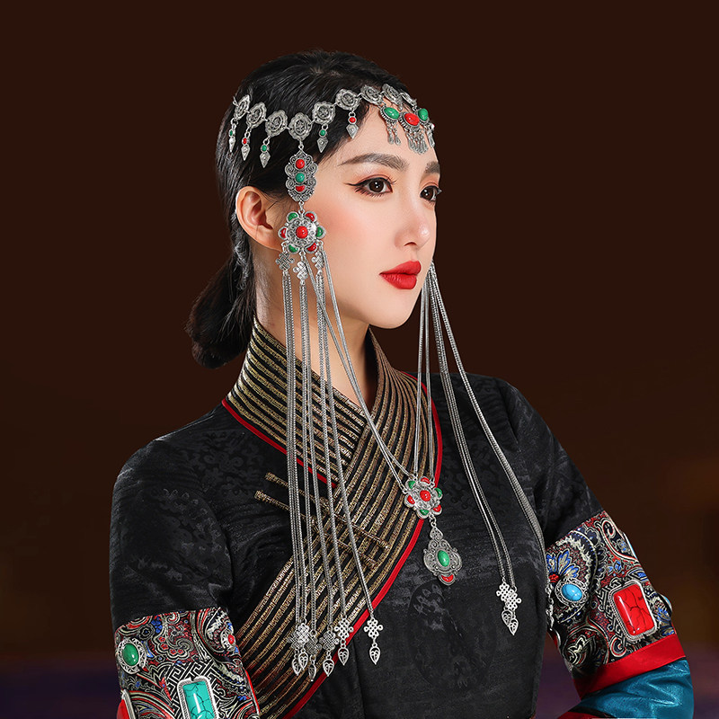 蒙古族银色复古做旧头饰民族风发饰品额头链子流苏高端舞蹈演出,淘宝优惠券,粉丝福利购,淘宝优惠卷