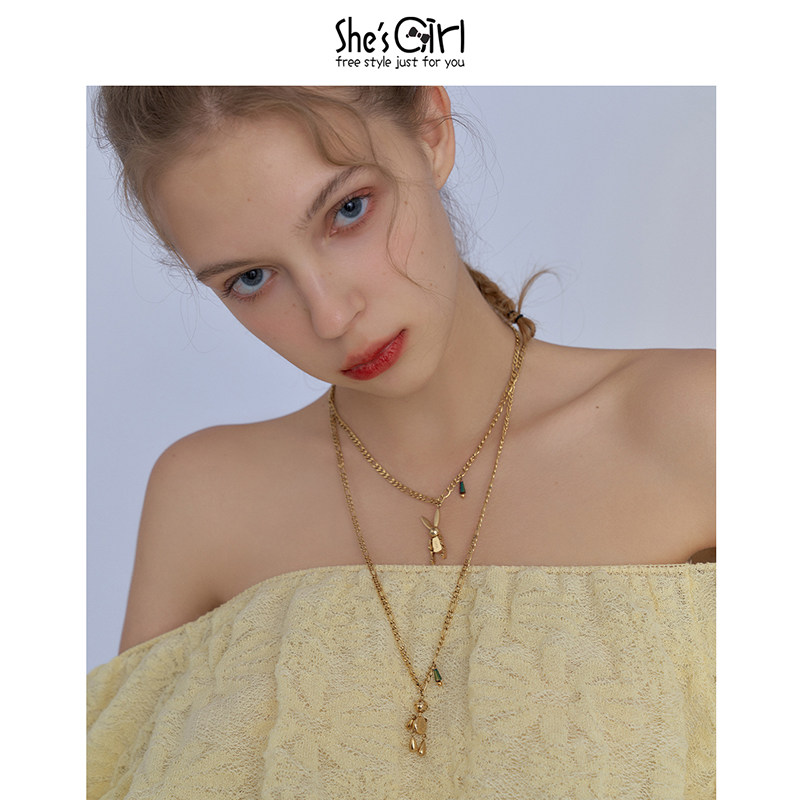 shesgirl茜子潮范女孩趣味兔子项链 shesgirl项链