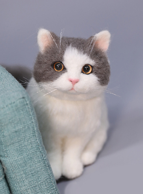 羊毛毡仿真宠物定制猫咪摆件