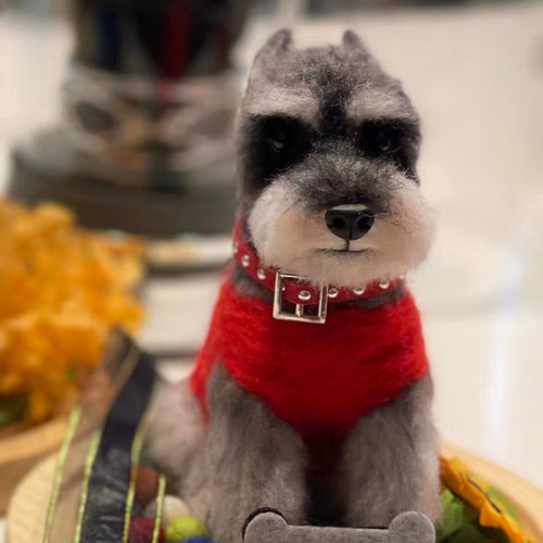 御姐羊毛毡猫狗玩偶定制仿真宠物离世纪念车载摆件纯手工diy泰迪 - 图1