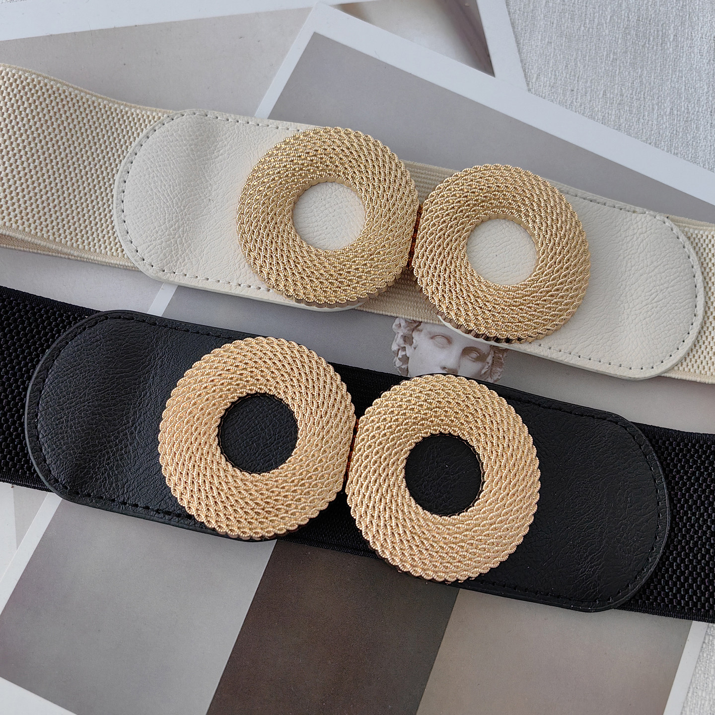 金属圆扣腰封女配大衣外套百搭毛衣气质时尚配饰装饰弹力松紧腰带,淘宝优惠券,粉丝福利购,淘宝优惠卷