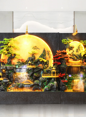 水幕墙假山流水屏风循环水景