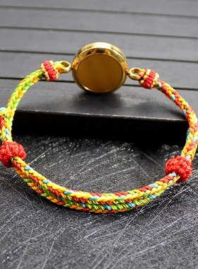 玻璃水晶嘎乌盒本命年朱砂手链