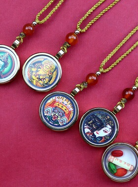 钛钢1.5小唐卡吊坠项链