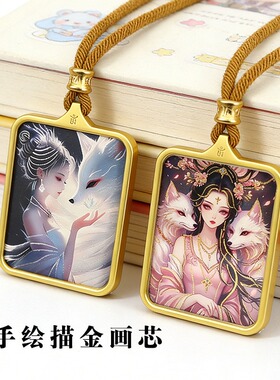 手绘描金唐卡项链新品