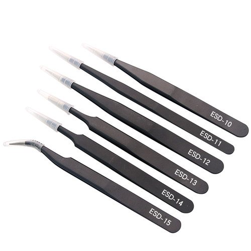 不锈钢镊子弯头细尖头防静电小镊子燕窝挑毛粉刺夹维修工具套装 - 图3