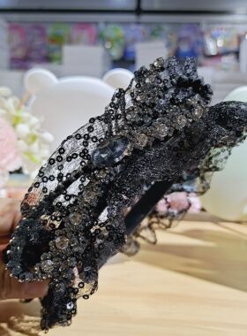 love丽丽饰品蕾丝亮片发箍法式