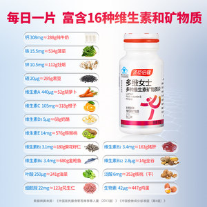 汤臣倍健女士多种复合维生素片a矿物质多维综合b全族成人补钙片