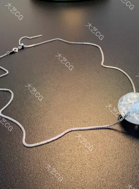 纯银项链白水晶吊坠可拆卸925细银链多种戴法NEAgg 0732